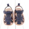 Sandálias de Novo Estilo Sapatos de Bebê Sandálias Fechadas em Couro PU Sapatos para Crianças Pequenas com Velcro para Meninos de 0-1 Ano Produtos de Boa Qualidade Yiwu