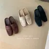 Mocasines de Terciopelo con Tacón de Cuña Estilo Británico para Mujer, Nuevo Estilo Primavera/Verano 2026, Mules de Espalda Abierta, Zapatos sin Cordones