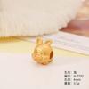 Antiguo Chino Sha Oro Año del Zodiaco Serpiente Marea Nacional Estilo Chino Mini Agujero Grande DIY Pulsera de Cuentas de Cobre Accesorios para Pulseras