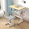 Conjunto de Mesa e Cadeira de Estudo Infantil, Mesa de Escrita para Estudante com Altura Ajustável, Simples, Prático, Confortável, Mesa para Estudante para Uso Doméstico, Estação de Lição de Casa