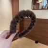 Diadema de Peluche Retro con Estampado de Leopardo y Dientes para Otoño e Invierno, Diadema Antideslizante para Lavarse la Cara, Nuevo Tocados de Calavera Alta 2024