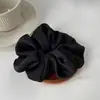 Déjame brillar: Goma de pelo negra de satén del mismo estilo que Zhao Lusi y Xu Yan para mujer, Diadema de alta gama para moño