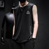 Chaleco de Hielo sin Mangas Cuello Redondo Hombro Seda de Hielo Verano Running Parte Superior del Cuerpo Chaleco Deportivo para Hombre Camiseta sin Mangas de Secado Rápido