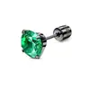 Pendientes de acero inoxidable de doble cabeza con circonita redonda brillante, los más vendidos transfronterizos, joyería versátil para piercing de colores, disponibles a precios de mayoreo
