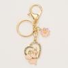 Personalidade criativa diamante rosa mãe acessórios pingente flor pegada bolsa chaveiro
