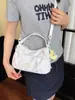 Bolso bandolera plisado ligero transfronterizo, alto valor estético, bolso de hombro con cordón estilo bosque, bolso de mano para el trabajo, exquisito bolso tipo bollo