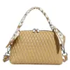 Bolso de Mujer Bordado Exquisito de Moda Transfronteriza, Nuevo Bolso de Mano de Bufanda de Seda de Moda, Bolso tipo Concha de Gran Capacidad, Bolso Cruzado de Hombro Único