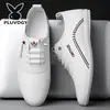 [Piel genuina] Zapatos de piel para hombre 2023 nuevos transpirables desodorantes blancos casuales suela suave superficie suave zapatos de piel para hombre