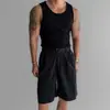 Chaleco Tejido Ajustado de Cuello Redondo con Canalé Vertical Estilo Americano para Hombre, Camiseta sin Mangas Elástica Casual de Verano 2026