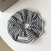 Goma para el pelo a cuadros estilo francés-coreano para mujer, exquisitamente elaborada con encaje delicado, accesorio de pelo minimalista de nicho para coleta alta.