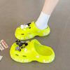 2024 Nuevo Perro Globo celebridad de internet zapatos con agujeros de tacón alto para mujer accesorios de moda de verano zapatos sin cordones de suela gruesa