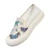 Zapatos de Tela Old Beijing 2024 Verano Nuevos Planos para Mujer Lona Casual Moda Estudiante Tacones Altos Suela Suave Zapatos de Estilo Étnico