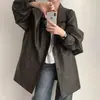 Moda Coreana Solto Estilo Britânico Pequeno Terno Sensação Estilo de Rua Blazer Marrom