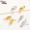 Hebilla geométrica de lingote de plata chapada en oro real de 18 quilates hebilla de perla hebilla de conexión de clip de pulsera para collar accesorios de joyería DIY