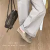 Mocasines de Terciopelo con Tacón de Cuña Estilo Británico para Mujer, Nuevo Estilo Primavera/Verano 2026, Mules de Espalda Abierta, Zapatos sin Cordones