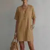 2026 Estación Independiente Transfronteriza de Verano Europea y Americana Amazon Nueva Ropa de Mujer Vestido Casual Cómodo con Bolsillo de Botones Mujer