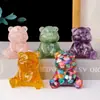 Adornos de Oso de Grava de Cristal Natural Transfronterizos Pegamento Oso Saludando Manualidades de Cristal Decoración del Hogar Regalos Al Por Mayor