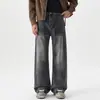Roupa Masculina Fengshe / Nova Coleção Primavera Jeans Masculino Tendência Solto Largo de Perna Longa Versátil Casual de Perna Reta