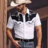 Cardigan de Manga Corta para Hombre de Aliexpress Transfronterizo Solapa Camisa Hawaiana Ligeramente Elástico Estampado Digital 3D Estilo Étnico Casual