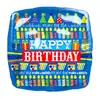 Balão de Folha de Alumínio Transfronteiriço Balão de Filme de Alumínio Feliz Aniversário Balão Decorativo de Filme de Alumínio 18 polegadas Tema de Festa Balão Quadrado de Filme de Alumínio
