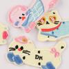 Accesorios originales con logo de bordado a computadora, autoadhesivos, parche bordado de gato de dibujos animados DIY, parche decorativo, parche de tela