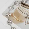 Cadena de Cintura de Cuatro Hojas Redonda de Pedrería a la Moda para Mujer, Cadena Versátil para Vestido, Cadena para Jeans, Cinturón de Metal para Mujer