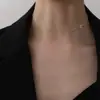 Collar Minimalista Exquisito Pequeña Letra m Acero de Titanio para Mujer, de Moda Versátil Estilo Ins Fresco Temperamento Sexy Cadena para Clavícula de Celebridad de Internet