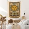 Tela colgante popular transfronteriza de gato sol y luna tarot tela de fondo ins tela de pared decorativa para dormitorio tapiz de gato retro