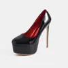 Zapatos de tacón alto de plataforma impermeables para pasarela de modelo de moda transfronteriza europea y americana, zapatos de mujer estilo Mary Jane retro francés para la noche
