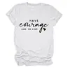 Tenha coragem de vaca e coração pequeno T-shirt feminina redonda europeia e americana Amazon transfronteiriça casual solta de manga curta