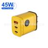 Cabeça de carregamento multiportas 45WACC redonda de cristal 5v2a12w adaptador de energia 1usb 2pd carregador de celular