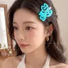 Grampo de cabelo elegante com bolinhas estilo coreano para franja, presilha lateral floral de luxo leve, acessório de cabelo tipo bobby pin