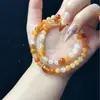 Pulseira de Ágata com Padrão Floral, Abóbora de Jade com Design de Mural, Pulseira de Ágata Branca para Design DIY, Material Natural no Atacado