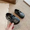 Sapatos Mary Jane infantis estilo brogue retrô em T, sapatos de couro para bebês, sapatos de princesa para meninas, sapatos single estilo Birkenstock para meninas para o outono