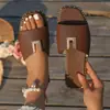 Ventas Directas de Fábrica Transfronterizas Chanclas Planas Casuales para Mujer Punta Abierta Sandalias Estilo Nuevo 2026 Uso al Aire Libre Versátiles Casuales para Mujer 42