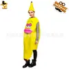 Macacão Engraçado Longo Boca Grande de Banana para Adultos Fantasia Cosplay de Mascarada Banana Bizarra