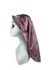 Gorro de Dormir Largo Nuevo Estilo Seda Artificial con Borde Elástico, Gorro de Dormir de Color Sólido Fácil de Poner para Mujer, Borde con Lazo Elástico Gorro de Belleza y Quimioterapia