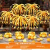 Fuegos artificiales y exhibiciones de globos por el Festival de Medio Otoño y el Día Nacional, decoraciones de escaparates y arreglos de ambiente acogedor para centros comerciales
