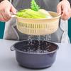 Cesta de drenaje de doble capa para lavar verduras de cocina, cesta de arroz, cesta de plástico recortada para escurrir arroz, cesta de drenaje multiusos, cesta de fruta engrosada