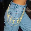 Cadena de Jeans con Cadena de Cruz en Bolsillo para Hombres y Mujeres Adecuada para Pantalones Cadena de Pantalones Biker Hip Punk