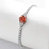 Tiktok Venta Caliente Pulsera de Piedras Preciosas Coloridas Corte Milenio Rosa Incrustada con Diamantes de Alto Carbono Súper Brillantes Transfronteriza Europea y Americana Tiktok Dropshipping