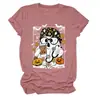 Amazon eBay sitio independiente de moda y único para mujer camiseta de manga corta con cuello redondo de flor fantasma murciélago