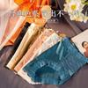 Ropa interior nueva de talle medio para mujer de lujo ligero satén seda de hielo sin costuras encaje abdominal levanta glúteos algodón entrepierna transpirable calzones para mujer