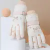 Luvas de Esqui Femininas para Tela de Toque para Uso Externo no Inverno, Forradas com Lã e Espessadas para Prevenir o Frio e com Heattech para Estudantes, Ciclismo, À Prova de Vento e Antiderrapantes, Fofas