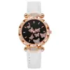 Reloj de Cuarzo con Cinturón de Moda Cheyin, Popular Reloj para Mujer, Reloj para Dama Estudiante Celebridad de Internet con Gráfico de Mariposa Personalizado