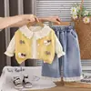 Conjunto de Primavera y Otoño para Niñas 2026 Nuevo Moda Suéter Chaleco Cárdigan Infantil Conjunto de Tres Piezas Ropa de Otoño para Bebé Tendencia