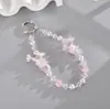 Nuevo colgante de manzana y mariposa con cuentas hecho a mano para teléfono, con un toque de alta gama, charm de cadena doble para bolso, cadena para colgar el teléfono, regalo
