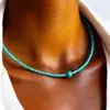Collar Transfronterizo para Hombre de Piedra Volcánica Turquesa Estilo Nuevo Europeo y Americano Personalidad Étnica Bohemia Nicho Hip-Hop
