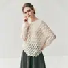 Ropa Interior con Tejidos de Cachemir Personalizados de Nicho, Suéteres de Punto Sexy Ligeramente Transparentes, Tejidos con Cortes, Tejidos de Cachemir Europeos y Americanos para Otoño e Invierno