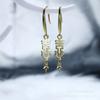 Pendientes de plata de ley S925 con forma de XI, accesorios de perlas doradas bañadas en oro, pendientes de 8-10 mm, soporte vacío sin cuentas